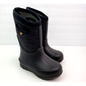Bogs York Solid Insulated Kids Size 10 Black Neo Classic Waterproof Pull On Boot